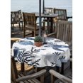 thumbnail image 2 of Outdoor Tablecloth with Umbrella Hole for Patio/Picnic/Party/Camping, Navy Blue Sea Turtle Coastal Waterproof Table Cloth Round Cover Washable, Summer Beach Black Coral Nautical (Dia 60"), 2 of 8