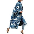 thumbnail image 2 of Babysbule Women's Tops, Jackets& Coat Fashion Fashion Women Printed Pocket Jacket Outerwear Cardigan Overcoat Long Trench Coat, 2 of 4