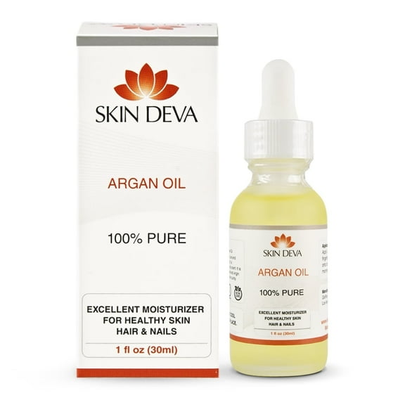 Skin Deva Argan Oil, Organic Hydrating Oil for Skin, Hair, and Nails, Nourishing and Antiaging - 1 oz