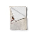 thumbnail image 2 of Nature Soft Flannel Fleece Throw Blanket, Birds on Cherry Tree Branches Summer Classic Oriental Illustration, Cozy Plush for Indoor and Outdoor Use, 50" x 70", Ruby Pale Caramel, by Ambesonne, 2 of 6