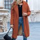 thumbnail image 4 of Chaqueta cálida para mujer para mujer, abrigo de invierno sólido con cuello de plumón, prendas de vestir exteriores de lana de cordero Fridja  po1467, 4 of 6