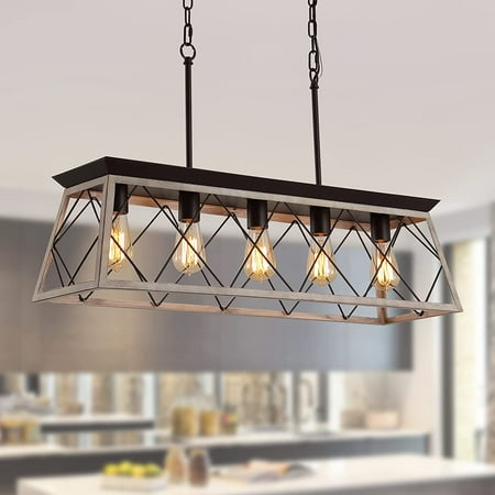 5 Light Kitchen Island Fixtures Farmhouse Rustic Vintage Industrial Country Style Chandelier Oak Orb Linear Geoetric Metal Wood Look Pendant For Dining Room Bar Office Coffee Canada 5 Light Kitchen Island Fixtures, Good Chandelier Brands
