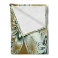 thumbnail image 2 of Fractal Soft Flannel Fleece Throw Blanket, Floral Pattern with Abstract Design Mosaic Form, Cozy Plush for Indoor and Outdoor Use, 50" x 70", White Brown, by Ambesonne, 2 of 5