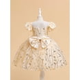 thumbnail image 4 of Bagilaanoe Girls Formal Dress Flower Girl Floral Embroidery Dress Puff Sleeve A-line Princess Dresses 4-13T Kids Ruffle Tulle Dress for Wedding Birthday Party Gown, 4 of 9