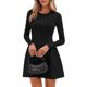 thumbnail image 2 of Vestido PRETTYGARDEN Mini Plisado Negro de Manga Larga Talla M, 2 of 8