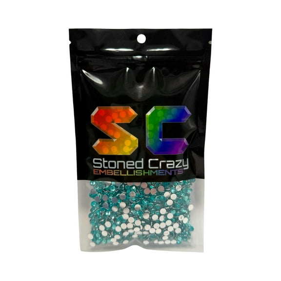 Aquamarine Resin Silver Back Rhinestones