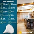 thumbnail image 3 of Sunperian BR40 LED Flood Light Bulb 13W=85W 3000K Soft White 1400lm Dimmable Fixture Rated UL Listed E26 4-Pack, 3 of 7