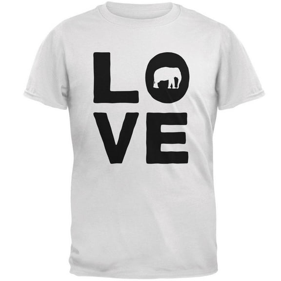 Elephant Love Mens T Shirt White SM
