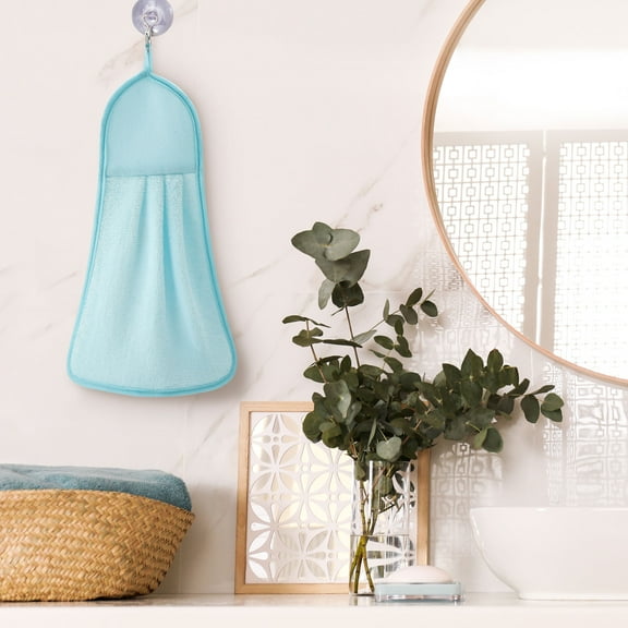 PiccoCasa Wall Hanging Washing Cleaning Hand Drying Towel Washcloth 2Pcs Blue