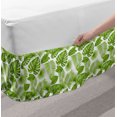 thumbnail image 2 of Exotic Bed Skirt, Repeating Tropical Forest Themed Pattern of Summer Season Nature Leaves, Elastic Bedskirt Dust Ruffle Wrap Around for Bedding Decor, 4 Sizes, White and Fern Green, by Ambesonne, 2 of 2