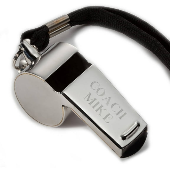 Personalized Silver Coach Whistle