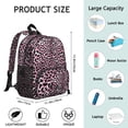thumbnail image 6 of Leopard Print Backpack Backpack for School,Cute School Bag,Schoolbag with Adjustable Shoulder Straps & Padded Back,13.8"x11.4"x6", 6 of 6
