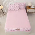 thumbnail image 4 of Homewish Cartoon Pink Bow Zipper Twin Comforter Sets with Fitted Sheet and 2 Pillowcases For Bowtie Girl,Bowknot Zipper Bedding Set For Cowgirl,Reversible,4-Piece, 4 of 7