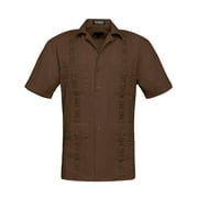 G-Style USA Men's Guayabera Cuban Dress Shirt Casual Short Sleeve Button-Up, Up to 4X
