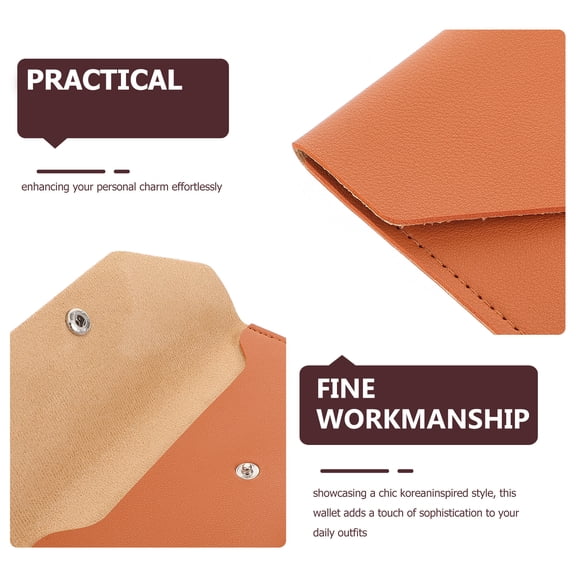 OFFIGAM Women's Minimalist Card Holder Wallet Chocolate PU Purse for Shopping and Everyday Use, 1 Piece