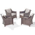 thumbnail image 2 of POCASSY Outdoor Chairs Set of 4 with All Weather Resistant Brown Rattan Patio Chairs, Deep Seat High Back, Patio Furniture Set for Balcony Porch, Garden, Beige, 2 of 8
