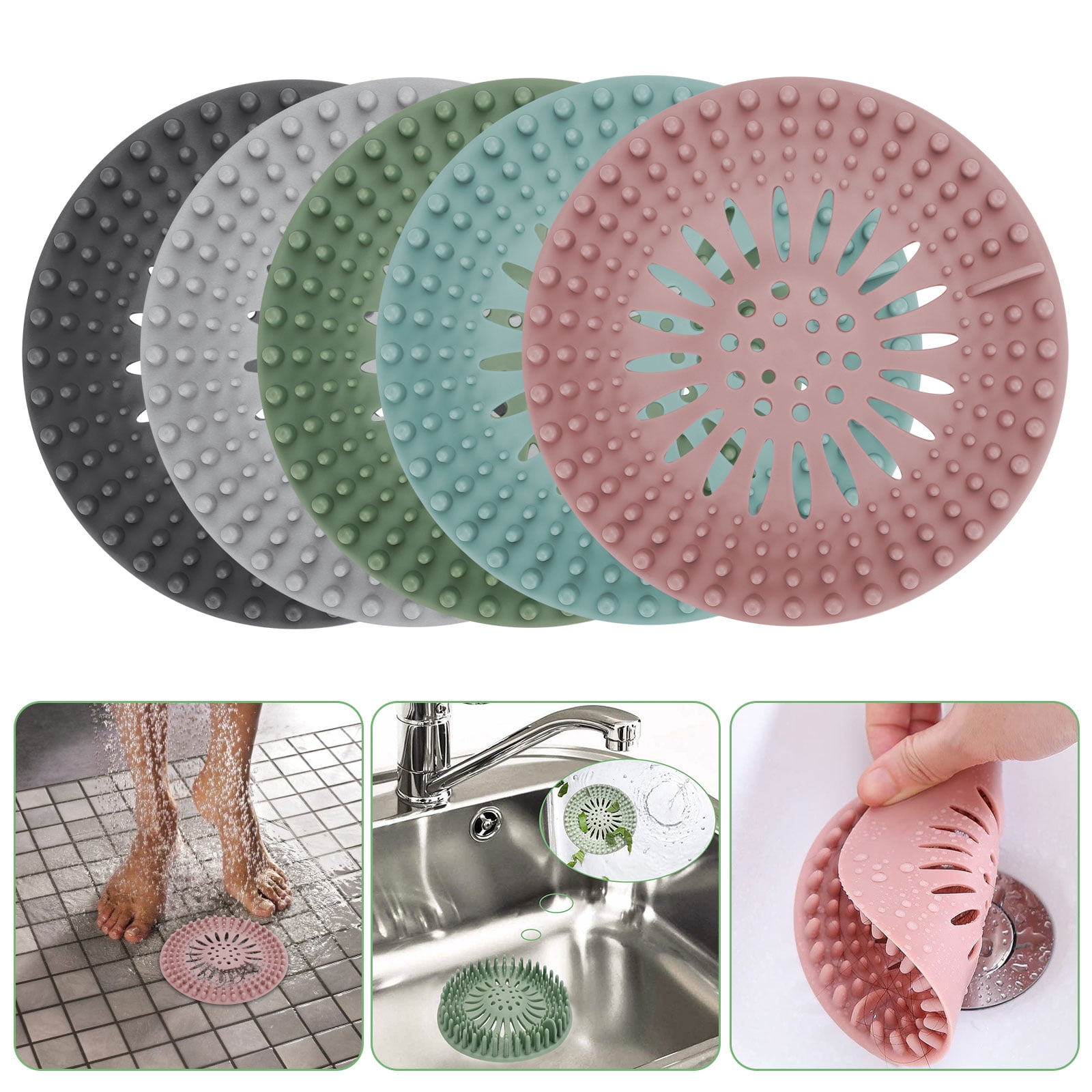 Patented Product XAJOON Drain Hair Catcher/Bathtub Shower Hair Drain Catcher /Suitable for Kitchen Bathroom Bathtub Upgraded, Gold Catch Hair Impurities and Quick Draining. Sink