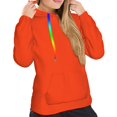 thumbnail image 5 of Yiaed Orange Print Womens Casual Hoodies Crew Neck Long Sleeve Sweatshirts With Pocket Pullover Tops Women's Hooded Sweatshirt-Medium, 5 of 5