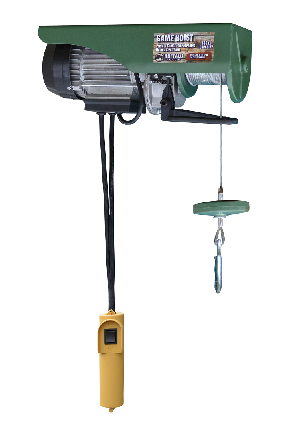 Offex 440 Lb Electric Hoist For Moving and Lifting Equipment Green