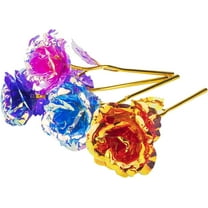 LEWEEN 12 Pcs 24K Galaxy Rose Artificial Flowers, 4 Colors Forever Rose Gifts for Women Girls Mom Wife Daughters Sister Mothers Day Valentine's Day Birthday Wedding Decoration