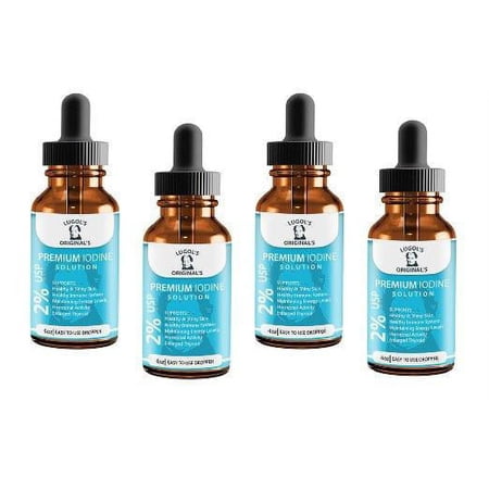 2% Lugols Iodine Solution Drops Thyroid Support Supplement 4 oz