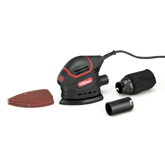 Hyper Tough 1.5 Amp Corded Detail Sander with Dust Bag, Vacuum Hose Adapter & 3 Sanding Sheets,  New Condition