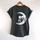 thumbnail image 5 of Camiseta de mujer, camisetas divertidas y bonitas con abertura lateral Vintage, camiseta de manga corta con estampado de letras divertidas, blusa holgada con mangas caídas y hombros descubiertos Pompotops hfajkhk127254, 5 of 9