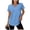 Light Blue, variant on CQONEPT Women's Short Sleeve Top Athletic Running Blouse Tops V Neck Blouse Dressy Casual Outdoor Tunic Tops Purple S