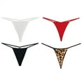 thumbnail image 2 of VOOPET 4 PACK Women's Sexy Cotton Thong Seamless G-string Panties Leopard Print Sports T-Back Underwear, 2 of 11