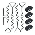 thumbnail image 1 of Kit de anclajes de suelo con estacas de acero multifuncionales para trampolín, cobertizo, columpio, tienda de campaña, color negro, 1 of 14