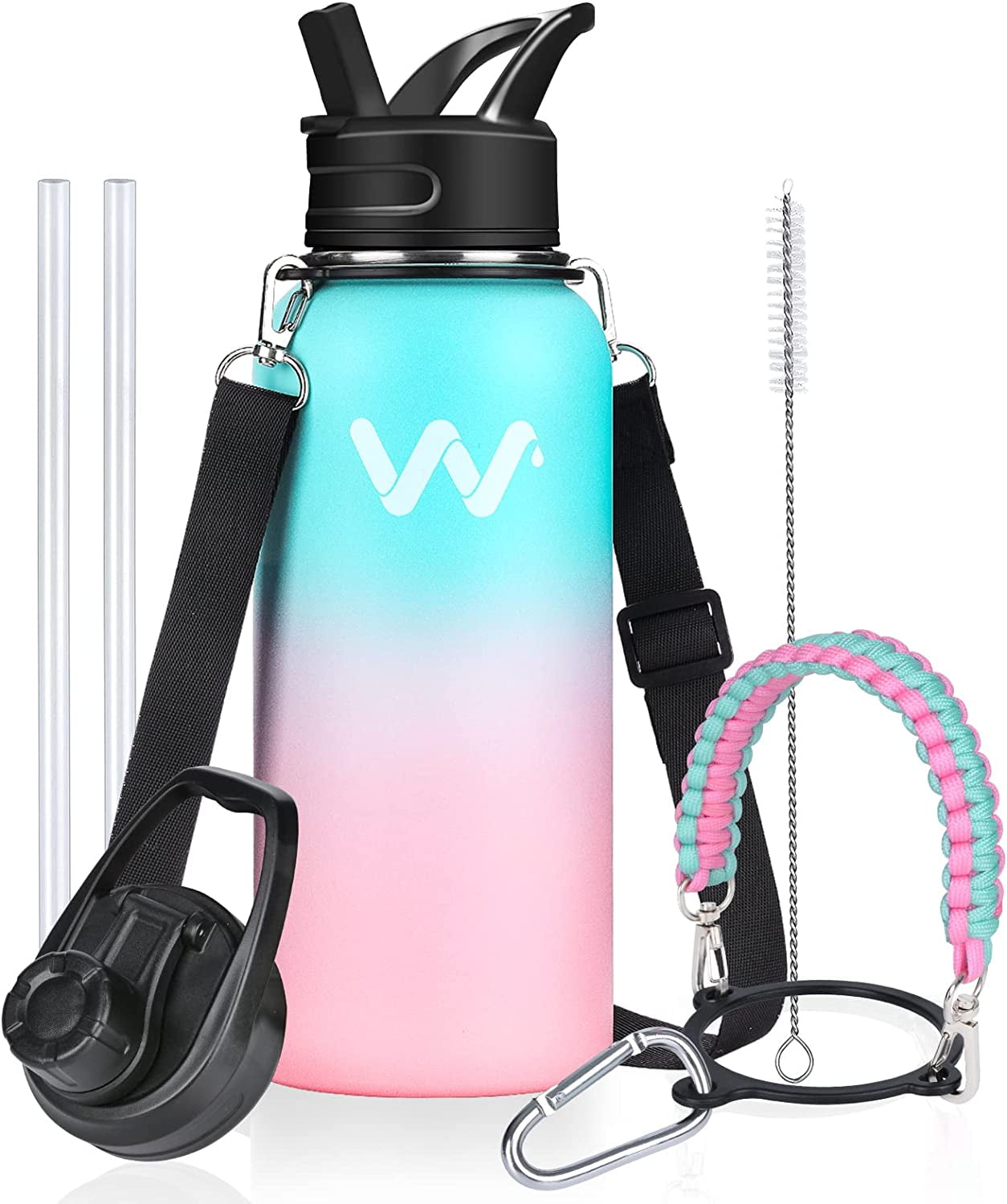32 Oz. Sport Iconic Vacuum Insulated Stainless Steel Water Bottle  w/Drinking Spout and Straw