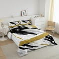 thumbnail image 2 of Black Grey Gold Bedding Set Twin Brush Strokes Oil Painting Comforter Set, Gradient Abstract Vintage Duvet Insert Ombre Graffiti Quilt Comforter, Contemporary Modern Bedding Comforters & Sets, 2 of 6