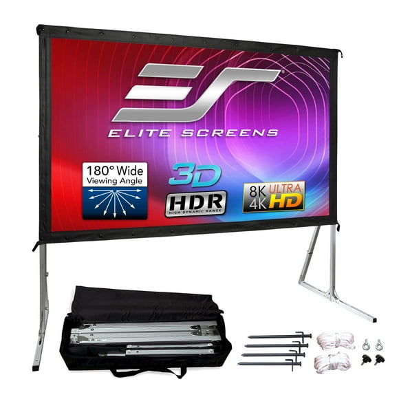 Elitescreens Yard Master 2, 135 inch Outdoor Projector Screen with Stand 16:9, 8K 4K Ultra HD 3D Fast Folding Portable Movie Theater Cinema 135" Indoor Foldable Easy Snap Projection S