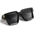 thumbnail image 4 of FEISEDY Retro Flat Top Sunglasses Thick Square Frame Metal Buckle Hip Hop Rapper Men Women B7033, 4 of 5