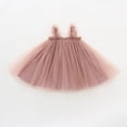 thumbnail image 2 of Vestido de falda de malla con tirantes de verano para niñas con borde de orejas de madera Falda de princesa para bebé Falda pontón, 2 of 6