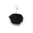 thumbnail image 1 of CC Fox Faux Fur Cell Phone Purse Key Chain, Black white, 1 of 2