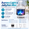 thumbnail image 4 of OVERFINCH V93 200ml Cool Mist Humidifier & Essential Oil Diffuser, Jellyfish Mist, Aurora Light, Remote Control, White, 4 of 13
