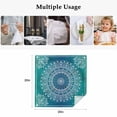 thumbnail image 4 of Teal Blue Boho Cloth Napkins, Retro White Rustic Flower Ethnic Pattern Washable and Reusable Dinner Napkins Set of 4, Table Napkin for Kitchen Party Birthday Wedding Hotel Housewarming 20"x20", 4 of 8