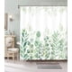 thumbnail image 2 of Cortina de ducha verde y blanca, cortinas de ducha de tela para baño, juego de cortinas de ducha de hojas de plantas con 12 ganchos de 71.7 x 71.7 in (verde) oso de fresa Electrónica, 2 of 5