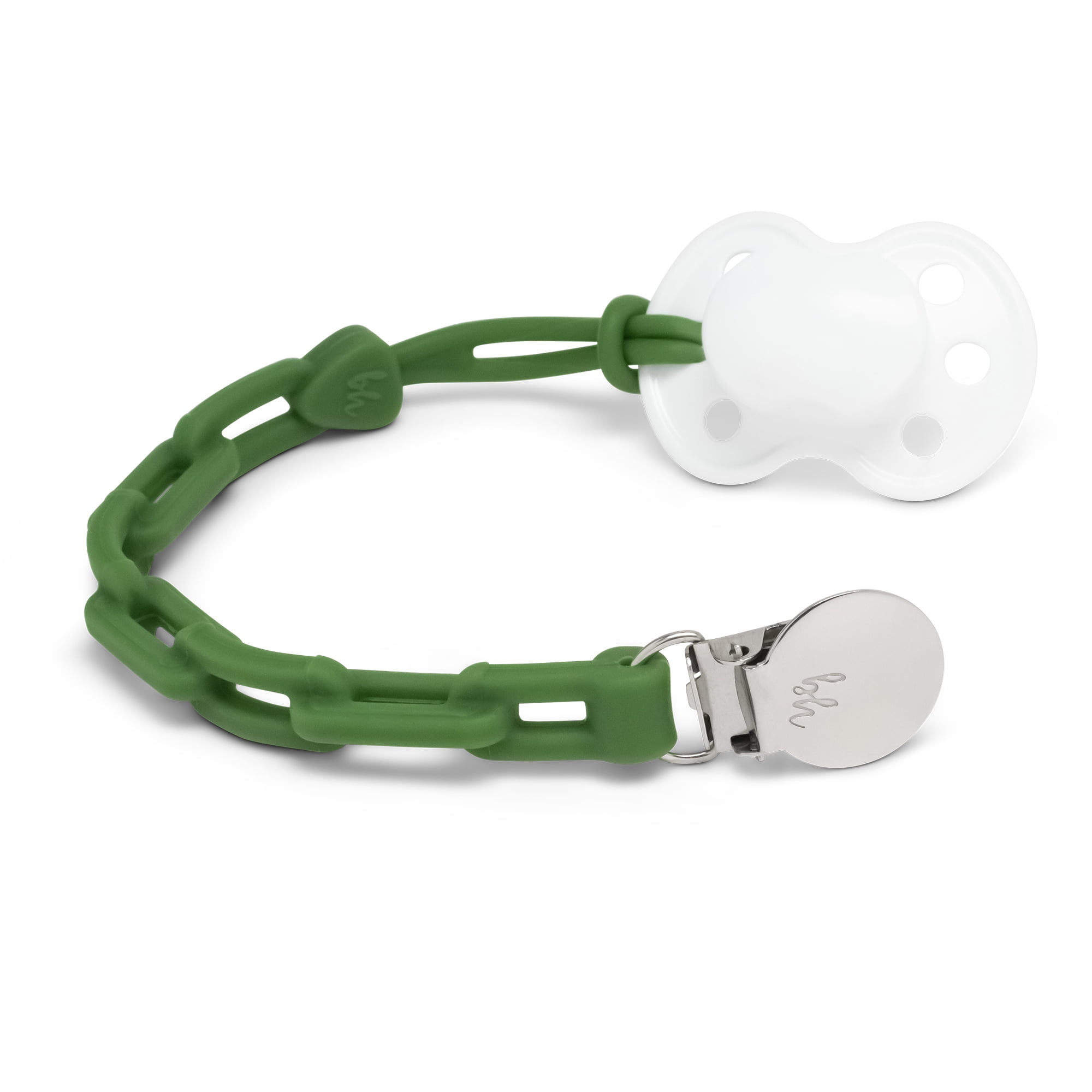 BooginHead Silicone Universal Pacifier Clip for Infants and Toddler Boys and Girls, Green Chain