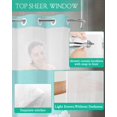 thumbnail image 4 of No Hook Shower Curtains with Snap in Liner, Turquoise Sky Ocean Waterproof Fabric Shower Curtain, Summer Seaside Landscape Double Layers & See-Through Top Window Bathroom Curtains 54''x78'', 4 of 6