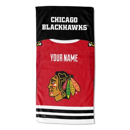Chicago Blackhawks NHL Jersey Personalized Beach Towel 30 x 60