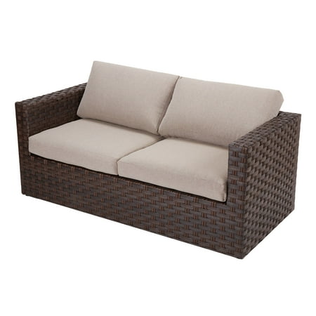 Better Homes &amp; Gardens Harbor City Patio Loveseat with Beige Cushions