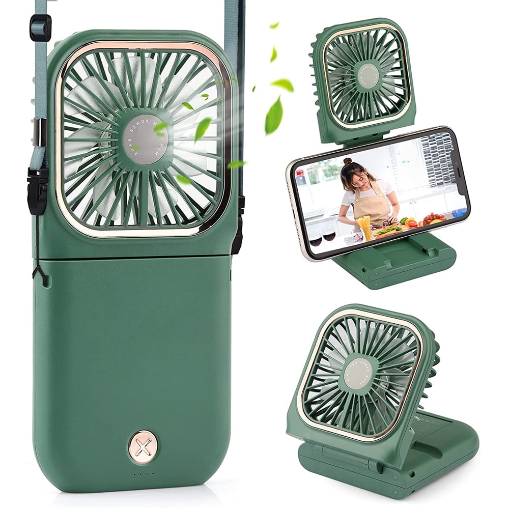 Rechargeable Pocket Handy White Handheld Mini Fan with Emergency Power Bank 