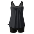 thumbnail image 5 of Womens Flowy Tankini Tops Modest Bathing Suit Loose Fit Two Piece Swimsuit Scoop Neck Swim Tops High Waisted Bottom, L, 5 of 7