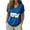 Blue#2, variant on Tnhcen Women's Peace Love Texas 4th of July V-Neck T-Shirt, Patriotic Graphic Print Short Sleeve Loose Fit Blouse, Holiday Party Casual Top, Sizes S-5XL