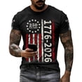 thumbnail image 3 of 250 Anniversary Usa Shirt Patriotic Knit Short Sleeve T Shirt Graphic Independence Day Celebration Mens Tees Black L, 3 of 6
