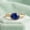 Rose Plated, variant on Oval Cut Blue Sapphire Gemstone Bezel Band Ring, 925 Sterling Silver Yellow Gold Plated Ring, September Birthstone Handmade Jewelry, Anniversary Gift