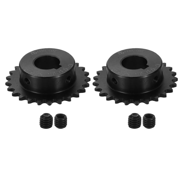 2Pack #25 Chain Roller Sprocket 16mm Bore 1/4" Pitch 25 Tooth Keyway 5 x 2.3mm