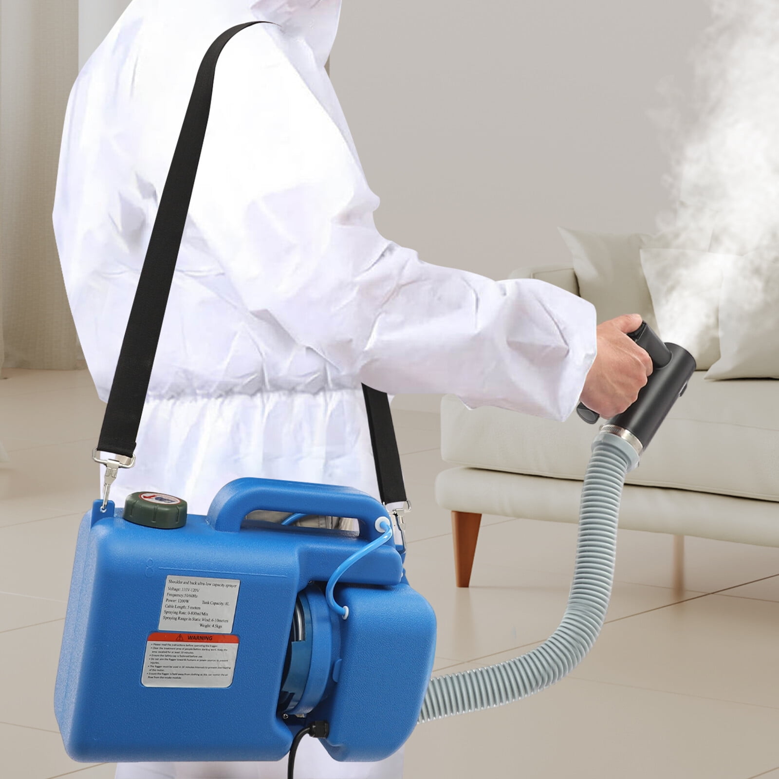8L Electric ULV Fogger Machine Portable Electric Fogger Sprayer Machine XY-8 Blue 19.29*7.09*12.8